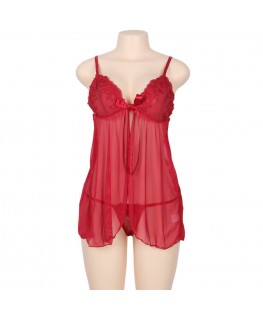 SUBBLIME QUEEN PLUS BABYDOLL WITH BOW AND FLORAL LACES RED SUBBLIME QUEEN PLUS BABYDOLL WITH BOW AND FLORAL LACES RED che trovi in offerta solo su SexyShopOnline a -15% di sconto
