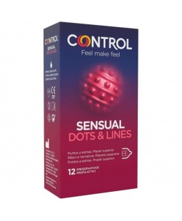 CONTROL SENSUAL DOTS & LINES 12 UNITS CONTROL SENSUAL DOTS & LINES 12 UNITS  che trovi in offerta solo su SexyShopOnline a -15% di sconto