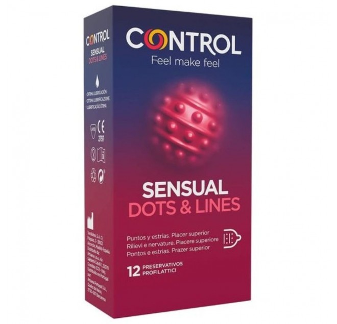 CONTROL SENSUAL DOTS & LINES 12 UNITS