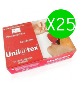 UNILATEX RED / STRAWBERRY PRESERVATIVES PACK 25 X 144 UNITS UNILATEX RED / STRAWBERRY PRESERVATIVES PACK 25 X 144 UNITS che trovi in offerta solo su SexyShopOnline a -15% di sconto