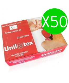 UNILATEX RED / STRAWBERRY PRESERVATIVES PACK 50 X 144 UNITS UNILATEX RED / STRAWBERRY PRESERVATIVES PACK 50 X 144 UNITS che trovi in offerta solo su SexyShopOnline a -15% di sconto