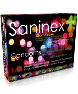 SANINEX CONDOMS XHAMPAGNE PRESERVATIVES 144 UNITS SANINEX CONDOMS XHAMPAGNE PRESERVATIVES 144 UNITS  che trovi in offerta solo su SexyShopOnline a -15% di sconto