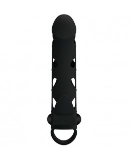 PRETTY LOVE VIBRATING SILICONE PENIS SLEEVE WITH BALL STRAPS 15.2 CM