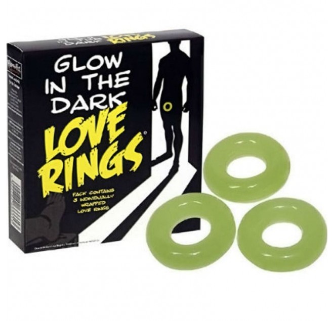 SPENCER AND FLEETWOOD - GLOW IN THE DARK 3 LOVE RINGS