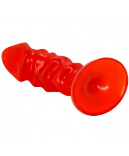 BAILE UNISEX ANAL PLUG WITH SUCTION CUP RED