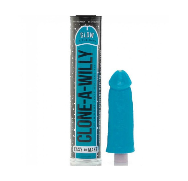CLONE A WILLY  CLONE GLOW IN THE DARK BLUE VIBRATING KIT
