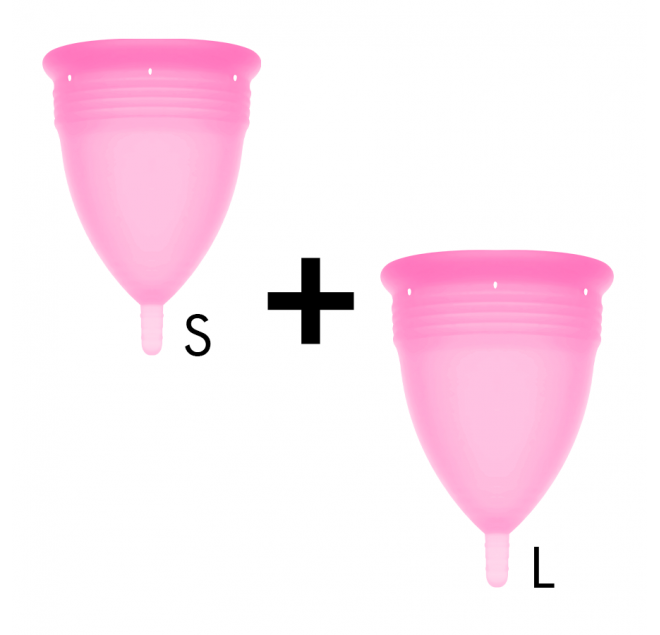 TAZZA MENSTRUALE STERCUP TAGLIA S + TAGLIA L PACCHETTO - ROSA