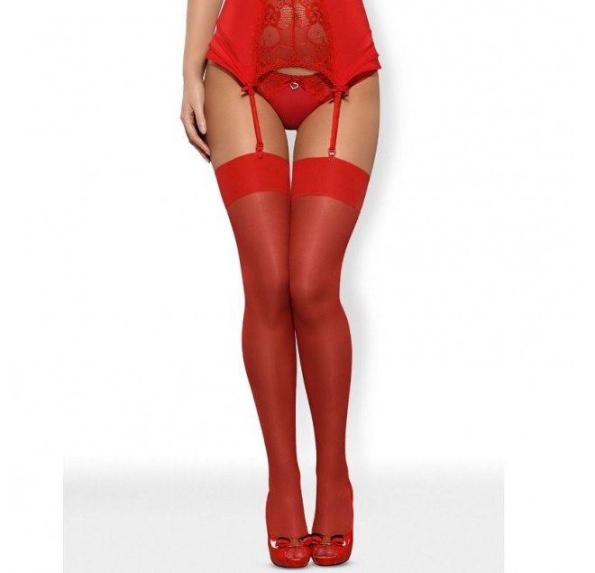 OBSESSIVE STOCKINGS S800 - RED - L/XL