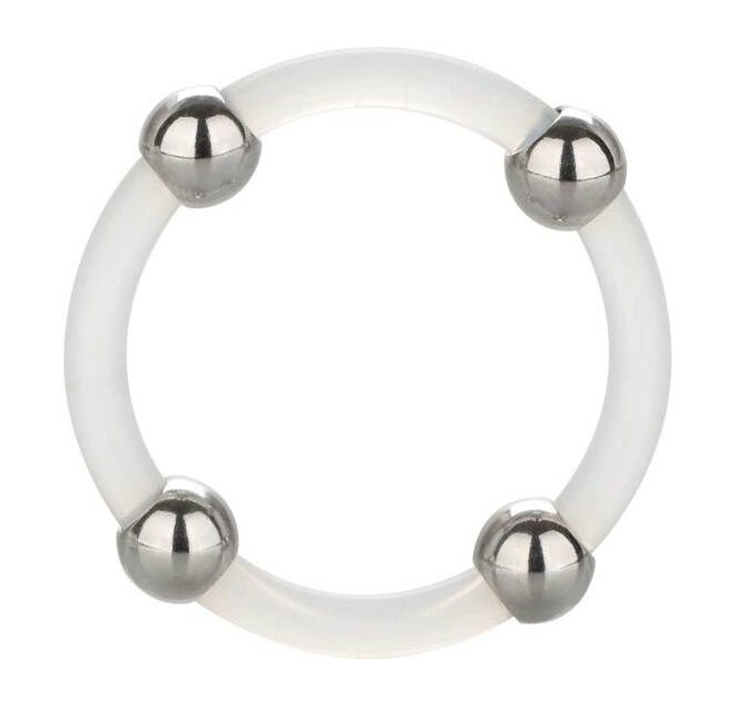 CALEX STEEL BEADED SILICONE RING L