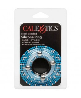 CALEX STEEL BEADED SILICONE RING L