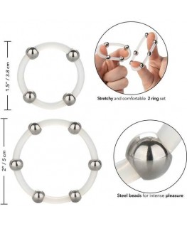 CALEX STEEL BEADED SILICONE RING SET