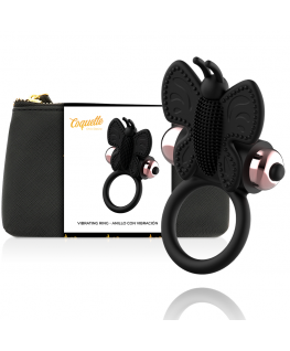 COQUETTE COCK RING BUTTERFLY  WITH VIBRATOR BLACK/ GOLD