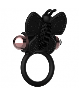 COQUETTE COCK RING BUTTERFLY  WITH VIBRATOR BLACK/ GOLD