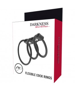 DARKNESS FLEXIBLE COCK RINGS SET OF 3