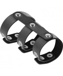 DARKNESS ADJUSTABLE LEATHER DOUBLE  PENIS AND TESTICLES RING DARKNESS ADJUSTABLE LEATHER DOUBLE  PENIS AND TESTICLES RING che trovi in offerta solo su SexyShopOnline a -35% di sconto