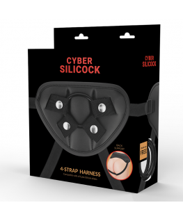 CYBER SILICOCK STRAP-ON HARNESS WITH 3 RINGS FREE