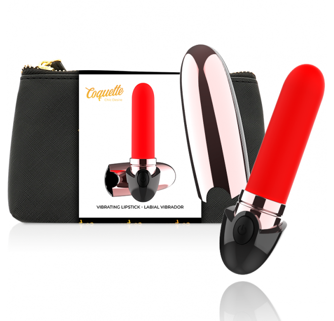 COQUETTE  VIBRATOR RECHARGEABLE LIPSTICK BLACK/ GOLD