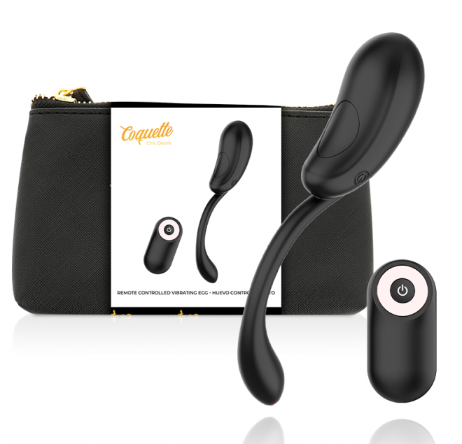 COQUETTE  VIBRATING EGG REMOTE CONTROL RECHARGEABLE BLACK/ GOLD