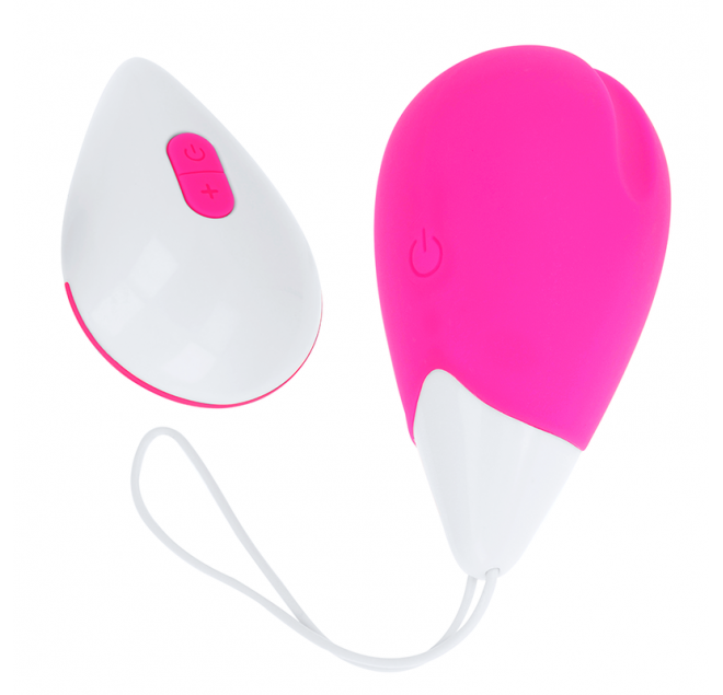 OH MAMA TEXTURED VIBRATING EGG 10 MODES - PINK AND WHITE