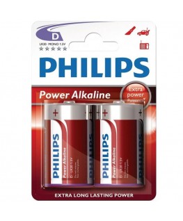 PHILIPS POWER ALKALINE PILA D LR20 PACK 2
