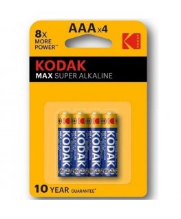 KODAK MAX SUPER ALKALINE BATTERY AAA LR03 BLISTER * 4