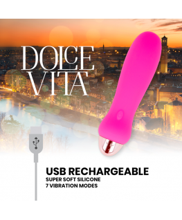 DOLCE VITA RECHARGEABLE VIBRATOR FIVE PINK 10 SPEEDS
