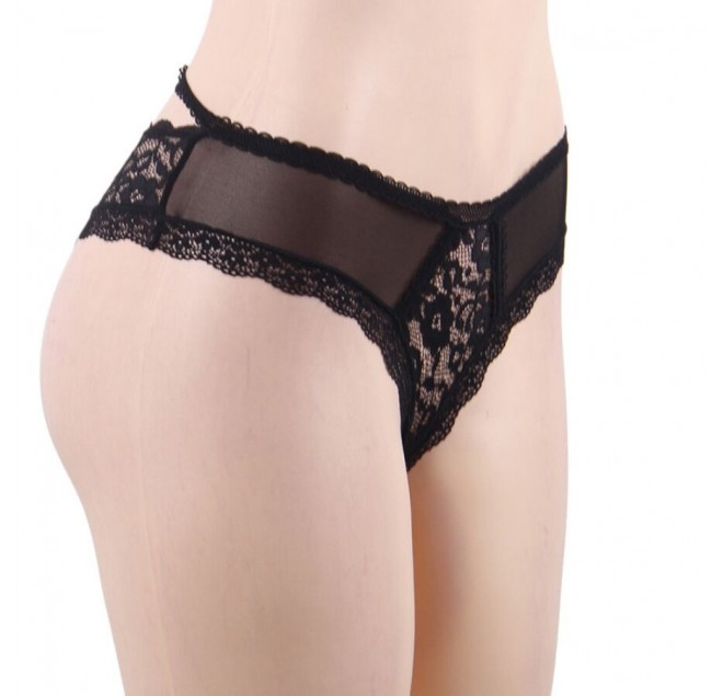 QUEEN LINGERIE FLORAL LACE PANTIES  S/M