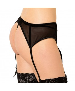 QUEEN LINGERIE LACE GARTER BELT THONG S/M