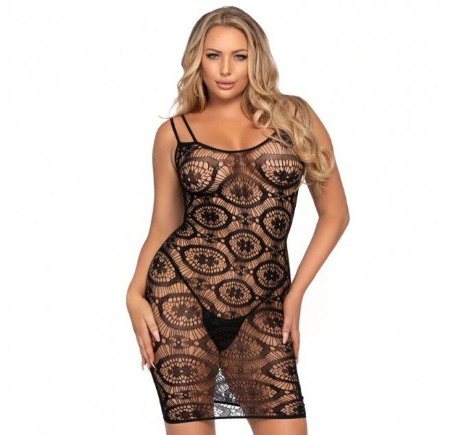 LEG AVENUE DAISY CROCHET MINI DRESS ONE SIZE