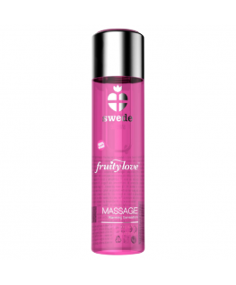 SWEDE FRUITY LOVE WARMING EFFECT MASSAGE OIL PINK RASPBERRY AND RHUBARB 120 ML.