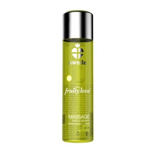 SWEDE FRUITY LOVE WARMING EFFECT MASSAGE OIL VANILLA AND GOLD PEAR 60 ML.