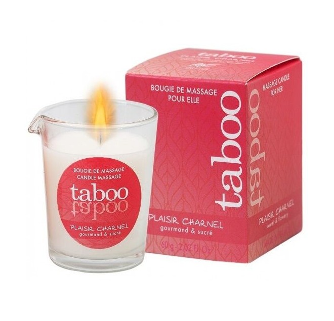 TABOO CANDLE MASSAGE WOMAN PLAISIR CHARNEL SMELL CACACO FLOWER