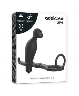 ADDICTED TOYS ANAL PLUG AND COCK RING  BLACK