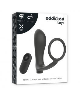 ADDICTED TOYS REMOTE CONTROL  ANAL MASSAGER AND COCK RING WITH VIBRATOR