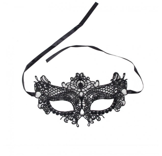 QUEEN LINGERIE BLACK LACE MASK ONE SIZE
