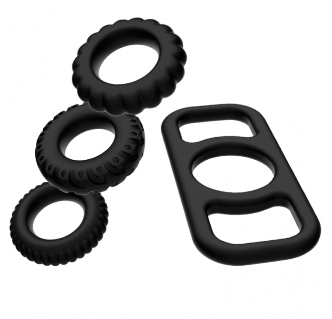 ADDICTED TOYS COCK RING SET 4 PIECES