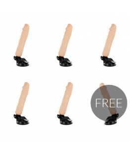 BASECOCK REALISTIC VIBRATOR REMOTE CONTROL FLESH 20CM 5+1 FREE
