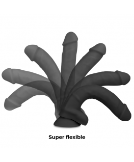 COCK MILLER HARNESS + SILICONE DENSITY COCKSIL ARTICULABLE - BLACK 13CM