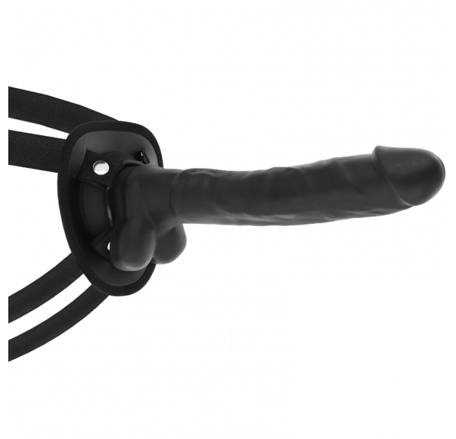 COCK MILLER HARNESS + SILICONE DENSITY ARTICULABLE COCKSIL - BLACK 24 CM