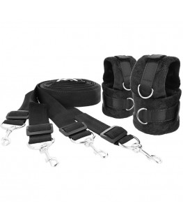 DARKNESS INTERLACE OVER AND UNDER BED RESTRAINT SET