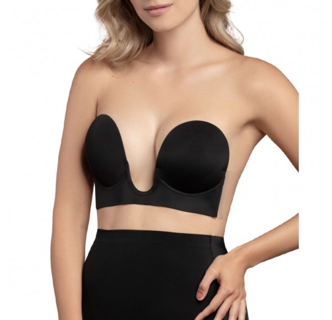 BYE BRA SEAMLESS U-STYLE BRA - BLACK  SIZE D