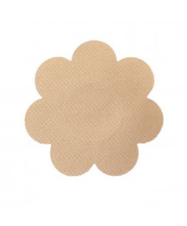 BYE BRA BREAST LIFT PADS + 3 PAIRS OF SATIN NIPPLE COVERS - BEIGE SIZE D-F
