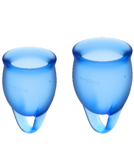 SATISFYER FEEL CONFIDENT MENSTRUAL CUP DARK BLUE  15+20ML