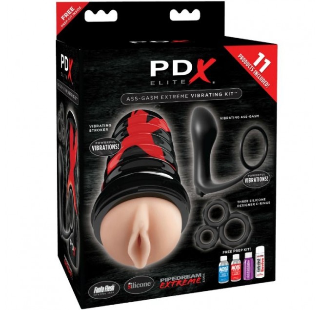 PDX Elite Ass-Gasm Extreme Vibrating Kit - VAGIN