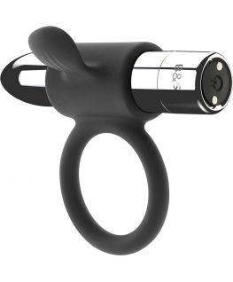 BLACK&SILVER CAMERON RECHARGEABLE VIBRATING RING 10V