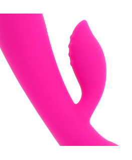 OHMAMA USB RECHARGEABLE SILICONE RABBIT VIBRATOR 10 SPEEDS 19 CM