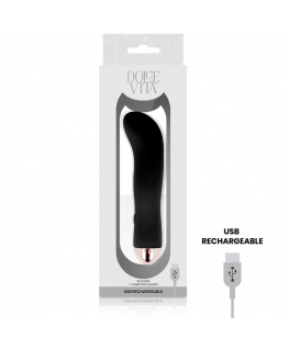 DOLCE VITA RECHARGEABLE VIBRATOR TWO BLACK 10 SPEED