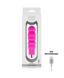 DOLCE VITA RECHARGEABLE VIBRATOR SIX PINK 10 SPEEDS