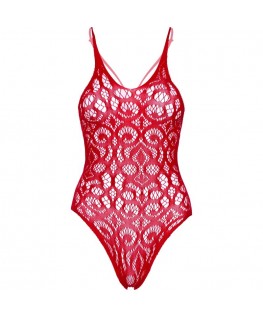 LEG AVENUE SEAMLESS PERCORSO IN PIZZO TEDDY - ROSSO