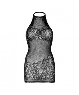 LEG AVENUE MINI VESTITO CON STRASS E STRASS TAGLIA UNICA - NERO